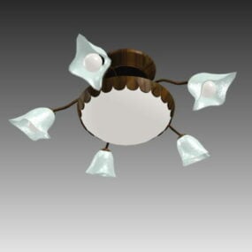 מנורת תקרה דקורטיבית בצורת פרח דגם תלת מימד