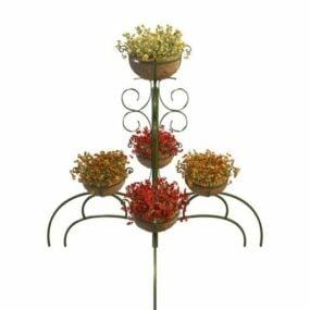 Decorative Outdoor Flower Pot Stand 3d model