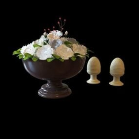 Living Room Flower Vase Decorative 3d model