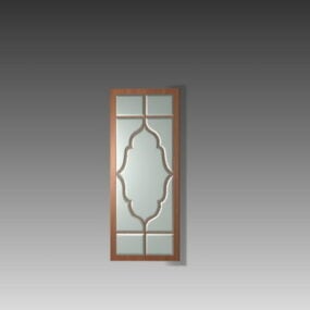Decorative Glass Wood Door Insert 3d model