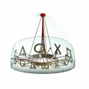 3d модель декоративного скляного підвісного світильника