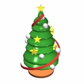Décoration de style de dessin animé d'arbre de Noël modèle 3D