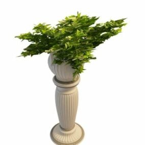 Plantador de pedestal em vaso modelo 3D