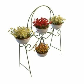 Outdoor Decorative Planter Stand 3d model