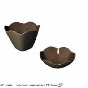 Decorative Pottery Bowl Tableware 3d model