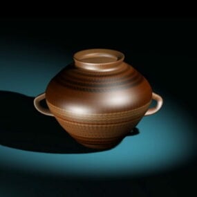 Antiek decoratief aardewerk pot 3D-model