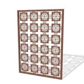 Wood Panel Frame With Steel Texture 3d model
