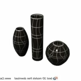 Çizgi Desenli Sürahi Vazo 3d modeli