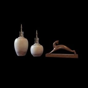 リビングルームの装飾的な花瓶の装飾3Dモデル