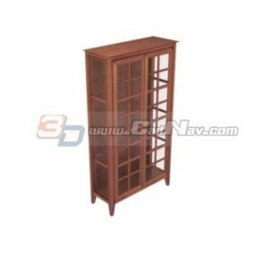 Decorative Wooden Wine Cabinet 3d model