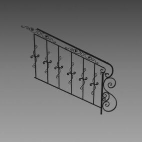 Decorative Old Wrought Iron Window Guard 3d model