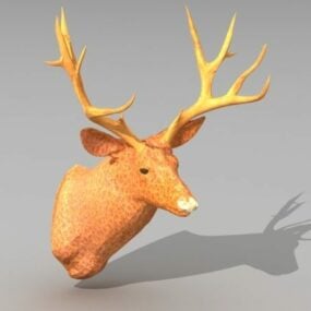 リビングルームの鹿の頭の装飾3Dモデル