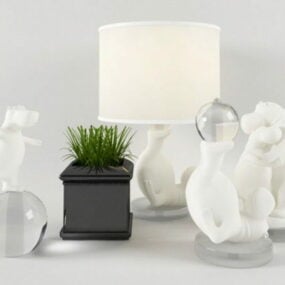 Modelo 3D de decorações para lâmpadas de plantas de mesa
