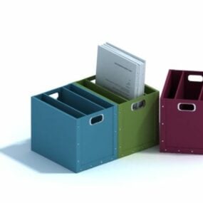 Office Cardboard File Holder 3d model