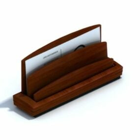 Office Wooden Business Card Holder 3d model