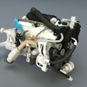 Modello 3d del motore diesel della parte della macchina