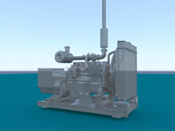 Machine Part Diesel Generator Free 3d Model - .Ma, Mb - Open3dModel