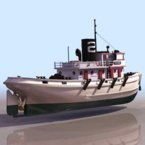 20th Century Diesel Tug Boat 3d model