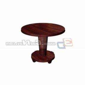 Jídelna dřevěný kulatý stůl 3D model