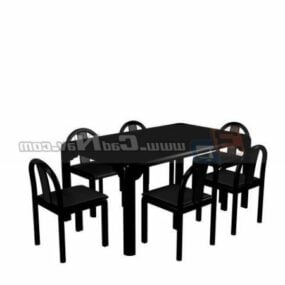 Dinner Table With Chair Furniture Set 3d model