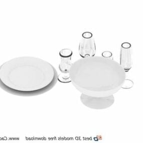 Set Peralatan Makan Porselen model 3d