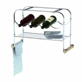Kuchyňský kovový stojan na víno 3D model