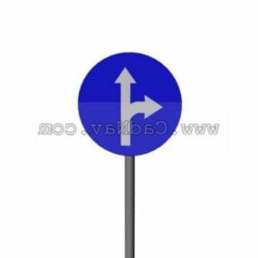 Diverging Point Road Signs 3D-Modell
