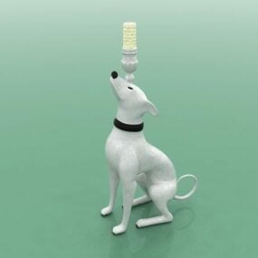 犬の彫刻の燭台 3D モデル