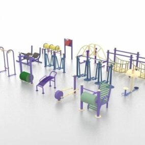 Conjunto de equipamentos de playground Modelo 3D
