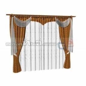 Window Curtain With Sheer Curtain 3d model