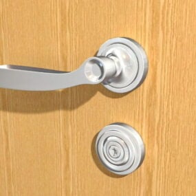 Gagang Pintu Logam Dengan Set Kunci model 3d