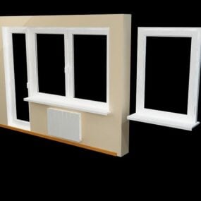 Set Of Door With Side Window 3d model