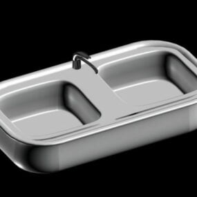 Double Bowls Sink 3d model