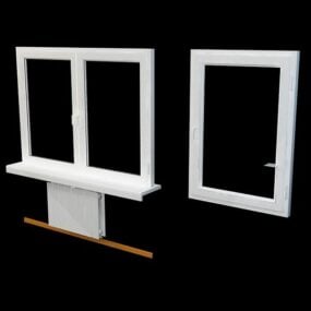 Dubbel openslaand raam aluminium frame 3D-model