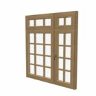 نافذة بابية خشبية مزدوجة