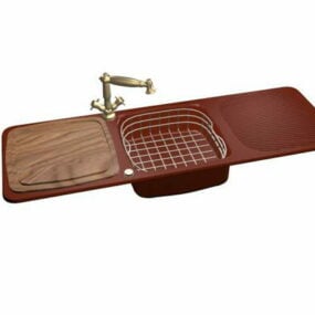 Drain Board Kitchen Sink 3d model