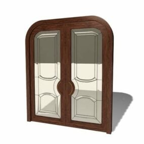 Double Front Door Furniture With Glass 3d model