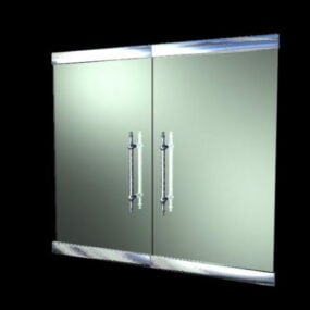 باب دخول مزدوج مادة زجاجية نموذج ثلاثي الأبعاد