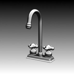 Double Handle Kitchen Faucet Equipment 3d model