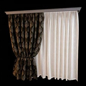 Double Layer Window Curtain 3d model