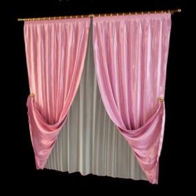 Double Layer Drape Windows Curtain 3D-malli