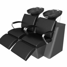 Skjønnhetssalong Double Seat Shampoo Stol 3d modell