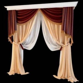 Windows Double Swag Curtain Valance 3d-modell