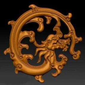 Escultura de dragón chino modelo 3d