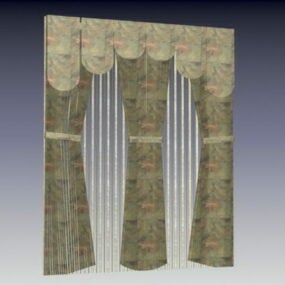 Drapery Fabric Windows Curtain 3d модель