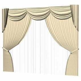 Home Drapery With Valance 3d model
