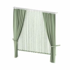 Windows Drapes With Sheers 3d model