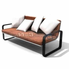 Drawing Room Interior Cushion Couch 3d model