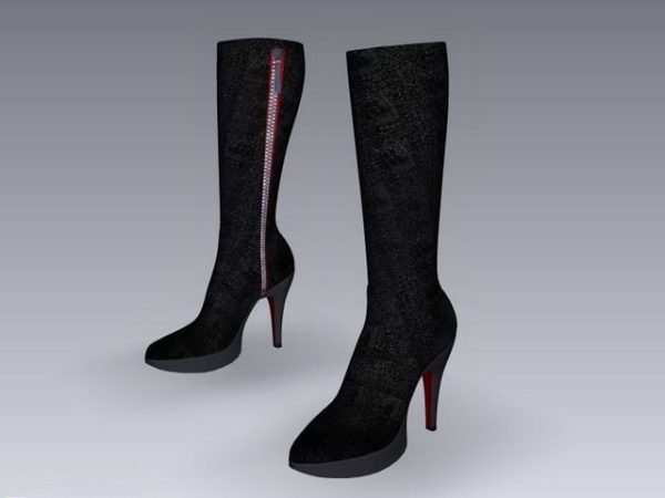 Women Fashion Dress Boots Free 3d Model - .Max, .Vray - Open3dModel