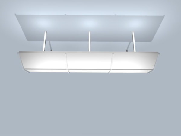 Drop Style Home Ceiling Fluorescent Light Free 3ds Max Model
